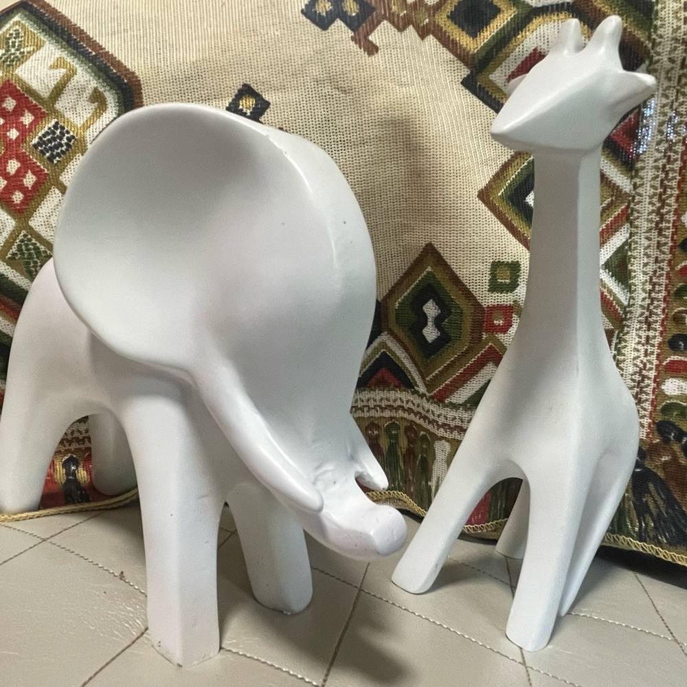 White Minimalist Animal Sculptures Art
